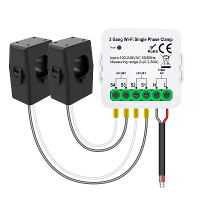 TUYA Wi Fi Enkele Fase Klem Slimme Thuismeter AC100 240V 80A Real time Energie Monitoring Dubbele Kanaal met Tuya App