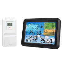 Tuya WiFi Draadloze Weerstation Binnen/buiten Thermometer Hygrometer Slim Weerbericht Klok Kleurrijk Display Maanfase Al