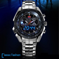 Tvg 468 Men 3 Dial Led Display Analog Digital Military Wrist Watch