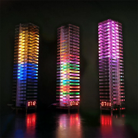 TWE 24 VU Meter Toren DIY Kit LED Muziekspectrum 24U/12U Tijdformaat Kleurrijke Spraakbesturing USB 5V Verstelbare Gevoe
