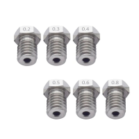 TWO TREES® roestvrijstalen mondstuk 0,2 / 0,3 / 0,4 / 0,5 / 0,6 / 0,8 mm V6 mondstuk M6 Draad voor 3D printer