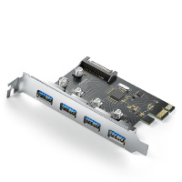 UGREEN PCIE to USB3.0 Card with 4 Port 5Gbps USB3.0 Expansion Card PCIE to USB Converter Adapter with 15 pin SATA Power