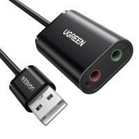 UGreen US205 Geluidskaart USB naar 3.5Mm audio interface voor desktop laptop USB naar microfoon luidspreker oortelefoon