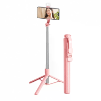 Uitvouwbare aluminium Selfie stok Driepoot Fill Light & Bluetooth compatibele Afstandsbediening Compatibel met iPhone/An