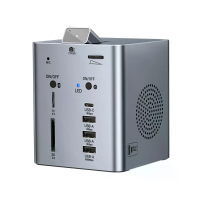 ULT 13 in 1 verticale dockingstation met PD100W DC18W, TF&SD3.0, 10Gbps USB C USB A, camera, Bluetooth compatibel 6.0 Lu