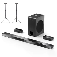 ULTIMEA Nova S80 5.1.2CH Dolby Atmos Soundbar met standaard voor thuisbioscoop met paar surround speakerstands
