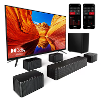 Ultimea Poseidon D80 460W 7.1CH Soundbar bluetooth Soundbar 4 Bedrade Surround Speakers 6.5