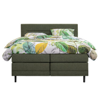 UMIX boxspring op maat Rune   elektrisch verstelbaar   stof groen   140x200 cm   Leen Bakker