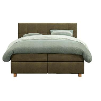 UMIX boxspring op maat Tore   lederlook groen   140x200 cm   Leen Bakker