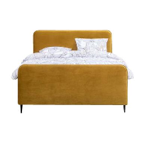 UMIX boxspring op maat Ylva   velvet oker   140x200 cm   Leen Bakker