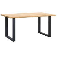 UMIX eettafel Houston U poot   75x160x90 cm   eiken/zwart