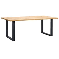 UMIX eettafel Houston U poot   75x180x90 cm   eiken/zwart