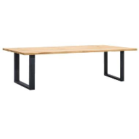 UMIX eettafel Houston U poot   75x220x100 cm   eiken/zwart
