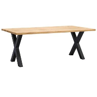 UMIX eettafel Houston X poot   75x200x100 cm   eiken/zwart