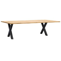 UMIX eettafel Houston X poot   75x220x100 cm   eiken/zwart