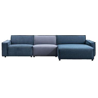UMIX hoekbank Brooklyn rechts   blauw/lichtblauw   Leen Bakker