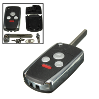 Uncut Flip Folding Remote Key Keyless Shell Case For Honda Accord 3 Button+panic