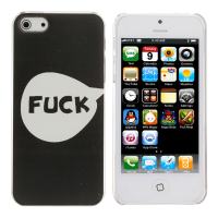 Unique Black Relief Art Fuck Words Pattern Case For Iphone 5