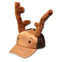 Rendier pet   met rendier gewei   bruin   polyester   volwassenen   rendier accessoires