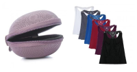 Unisex Round Hard Headset Coin Holder Bag Small Change Purse