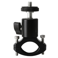 Universal 360 Degree Rotatable PTZ Bicycle Handlebar Mount Motorbike Clamp Clip Tripod 1/4 Screw with Adapter Mount for Gopro SJcam Xiaomi Action Cameras for Smartphones