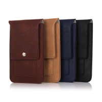 Universal Leather Waist Phone Bag Phone Case Wallet Pouch For Phone Under 6.3 Inch