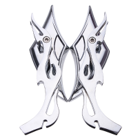 Universal Motorcycle 10mm 8mm Chrome Blade Flame Mirrors