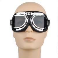 Universal Motorcycle Helmet Scooter Goggles Black Pilot Style