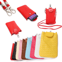Universal Pu Leather Cellphone Shoulder Bag Pouch Case Handbag With Strap