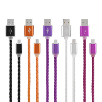 Universal Weave Leather 1m Micro Usb 2a Charge Data Cable For Xiaomi Huawei Meizu Umi Doogee Htc