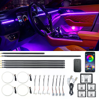 Universele Auto Volledige Auto Verborgen Fantasie Kleur App Duale Bediening Auto Interieur Sfeer Licht LED Auto Sfeer Li