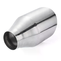 Universele RVS Uitlaatdemper Ronde Schuin 2.25 Inch Inlaat 4 Inch Uitlaat