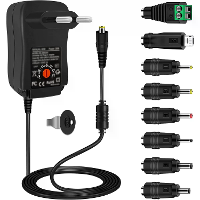 Universele Voedingsadapter 30W AC naar DC Adapter 3V 12V 2A met 5V 2,1A USB poort 8 DC pluggen EU/US stekker voor LED st