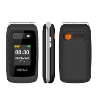 UNIWA V202T Mini 2.4 Inch Dual SIM Kaart 1450mAh FM Grote Knoppen SOS Noodknop Ingebouwde HAC Oordopjes 2000+ Telefoonnu