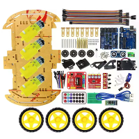 UNOR3 Vierwielige Intelligente Mini Voertuig 4WD bluetooth Afstandsbediening DIY Slimme Robot Kit Snelheidsmeting Tracki