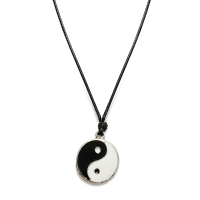 Unsiex Silver Plated Tibetan Charm Leather Cord Pendant Necklace