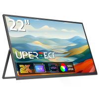 UPERFECT Grote 22 inch 2K 60Hz PC Gaming Monitor 1440P QHD FreeSync Computer Display met VESA USB C/Mini HD/Micro USB B