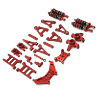 Upgrade onderdelen voor MJX 14301 14302 14303 metalen ophangarm stuurkop schokdemper stuurinrichting schoktoren set 1/14