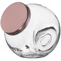 Snoeppot/voorraadpot   1,6L   glas   met koperen deksel