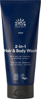 Urtekram Men 2 in 1 Hair & Body Wash With Willow Charcoal & Ginseng