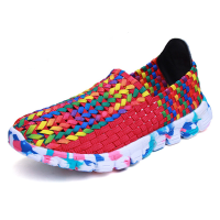 Us Size 5 10 Women Casual Hand Made Knitting Shoes Outdoor Breathable Comfortable Flats Shoes
