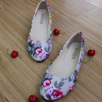 Us Size 5 11 Shoes Women Flower Flats Casual Outdoor Canvas Pointed Toe Soft Comfortable Flats Shoes