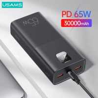 USAMS 30000 mAh 65 W Digitale Display Snel Opladen Power Bank PD QC FCP SCP AFC Externe Batterij voor iPhone 14 13 voor