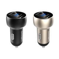 Usams 5v 3.4A Quick Charge Dual Usb Port Led Display Car Charger For Mobile Phone