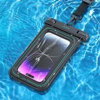 USAMS 7 Inch IP68 Waterdichte Telefoon Pouch Tas Drijvend Touchscreen Met Lanyard Voor Telefoons tot 6.7 Inch Voor Samsu