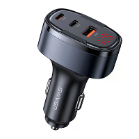 USAMS CC257 C42 100W 3 poorts USB PD autoladeradapter USB A+USB C+iP ondersteuning PD QC AFC SCP FCP PPS snel opladen me