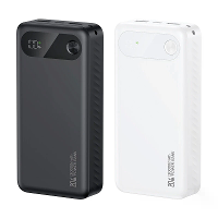 USAMS CD251 PB80 PD20W 37Wh 20000mAh Powerbank met LED display Externe batterijvoeding met 1 ingang en 3 uitgangen Snell