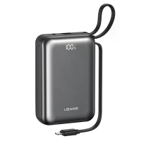 USAMS CD279 PB98 22,5W 77Wh 20000mAh Slimme digitale display powerbank met Type C & iP kabels Externe batterijvoeding Sn