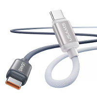 USAMS SJ756 PD60W Type C naar Type C Kabel PD QC FCP AFC Snelladen Gegevensoverdracht Verzilverd Koperdraad 1,2M Lang vo