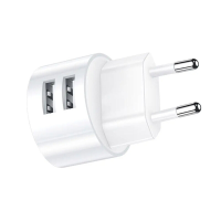 USAMS US CC080 T20 5V 2.1A 2 Port USB Oplader Dubbele USB A Snelle Oplader Wandadapter EU Stekker voor iPhone 15 14 13 v